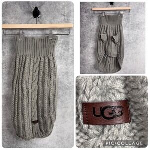 UGG Classic Cable Knit Grey Dog Pet Sweater Size Large NWOT